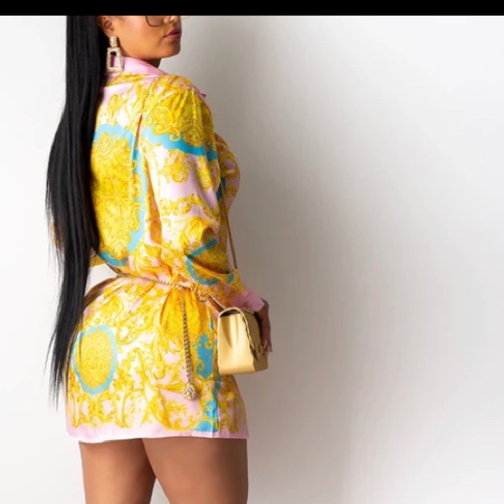 New Women Sexy Collar Long Sleeve Dress large - Picture 2 of 3